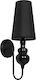 GloboStar Laura Modern Leuchte Wand mit Fassung E27 Schwarz 15x48cm