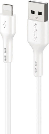 Foneng X36 Редовна USB-A към Lightning кабел Бял 1м