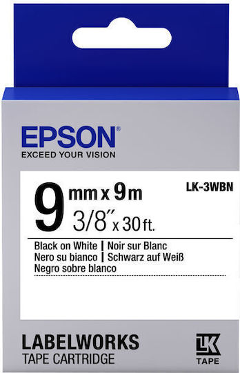 Epson LK-3WBN Label Maker Tape 9m x 9mm Black