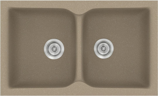 Sanitec Classic Drop-In Chiuvetă din Granit Sintetic L81xW50cm Granit Taupe