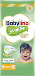 Babylino Scutece cu bandă adezivă Cotton Soft Sensitive Nr. 5+ pentru 12-17 kgkg 42buc