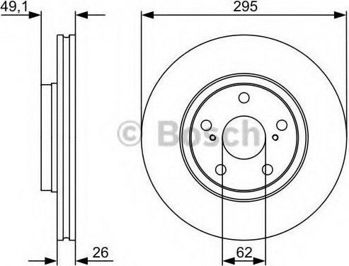 Bosch Brake Discs Front 2pcs for Toyota Auris / Auris Touring Sports / Avensis / Corolla / Verso