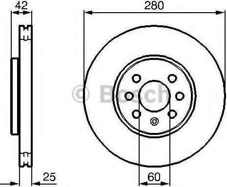 Bosch Brake Discs Front 2pcs for Opel Astra / Combo / Meriva