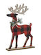 Inart Weihnachtliche Holz Figur Hirsche Rot Höhe 30cm