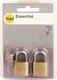 Yale Steel Padlock Brass with Key 40mm 2pcs