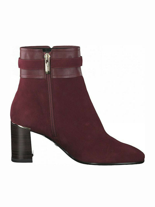 Wildleder Stiefeletten Damen Burgundisch