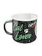 Nostalgic Art Animal Club Katzenliebhaber Emaille Tasse Schwarz