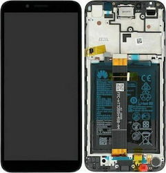 Huawei Οθόνη Service Pack mit Touchscreen und Rahmen für Huawei Y5p (Schwarz)