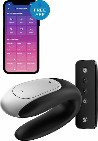 Satisfyer Double Fun Δονητής για Ζευγάρια με Απομακρυσμένο Έλεγχο Μαύρος