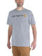 Carhartt Ανδρικό T-shirt Heather Grey Με Λογότυπο