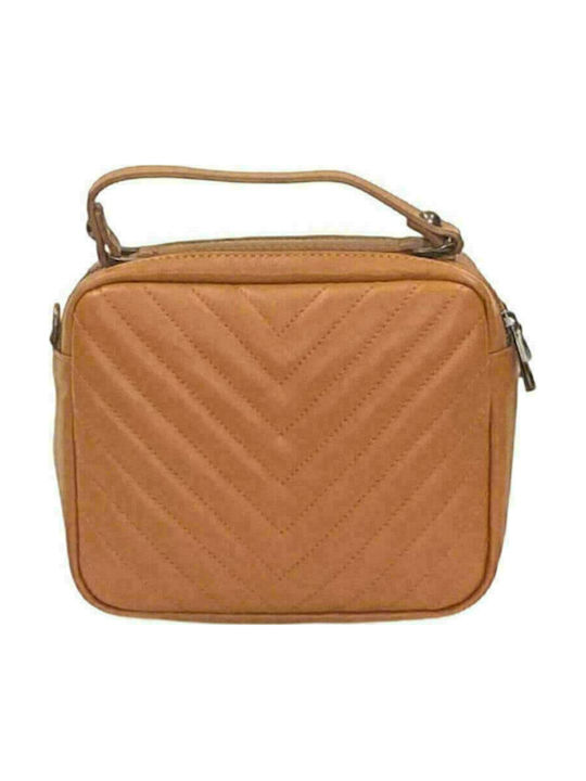 Women's Quilted Bag from Genuine Leather of Excellent Quality in Tan