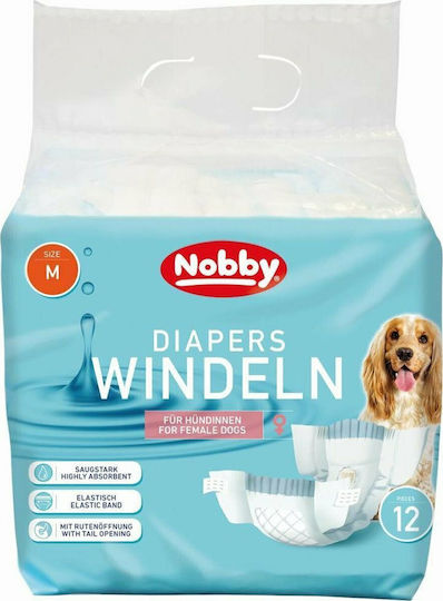 Nobby Diapers Windeln Female Βρακάκι Σκύλου Περιόδου Medium 12τμχ