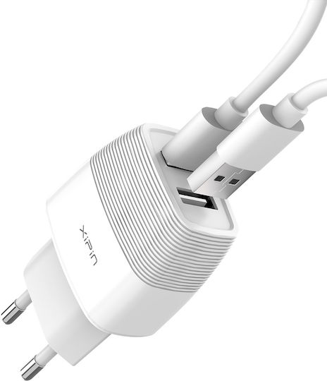 Xipin Φορτιστής και Καλώδιο Lightning Λευκός (EU-11T)