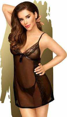 Penthouse Casual Seduction Set Babydoll Sexy Negru