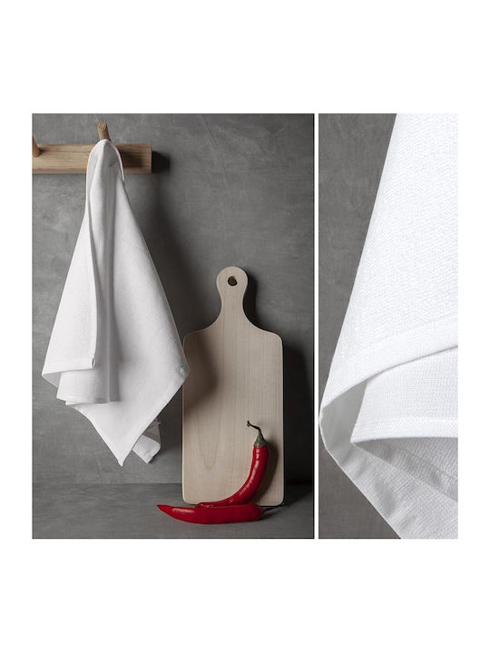 Set of 2 Kitchen Towels Hauz 33X55 WHITE