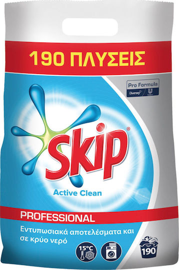 Skip Active Clean Profesional Detergent pentru haine Pudră 12.35kg (190 Cupe de măsurare)