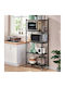 Metallic Outdoor Shelving Unit with 5 Shelves Red 71.5x34x163cm