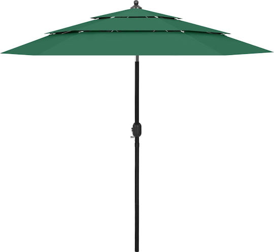 Garten- und Terrassen-Sonnenschirm Rundschreiben Aluminium Grüne F2.5xY2.29m