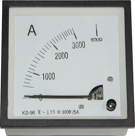 Adeleq Ammeter for Electrical Panel Analog Door / Recessed Single-phase Door via Transformer 3000A/5A 220V 96x96mm 11-49630007