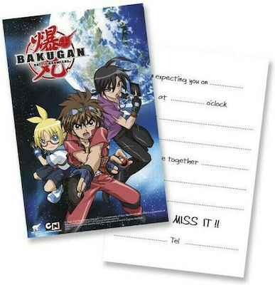 BBS Προσκλήσεις με Φακέλους Bakugan 6 Τμχ. 119878