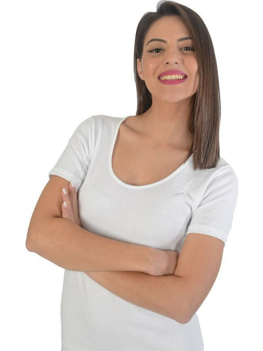 Lido Underwear LI311W Women's Short Sleeve Cotton T-Shirt White