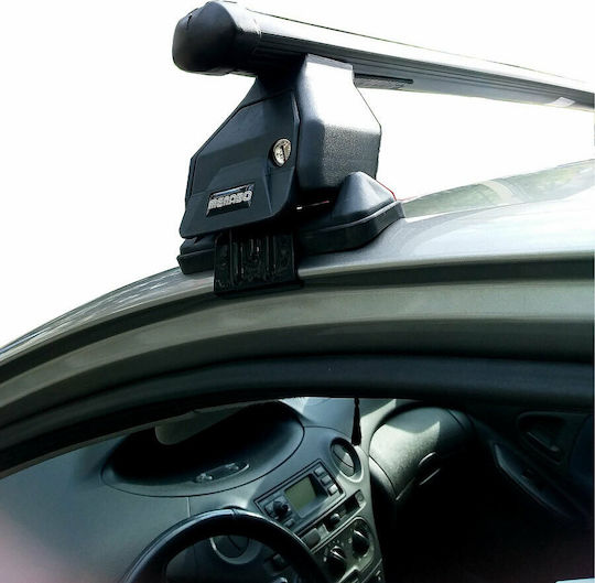 Menabo Метални Таванни Стелки За Автомобил За Toyota Yaris 1999-2005 С Крака За Покривен Багажник И Заключване Черни МП.TYARIS.13