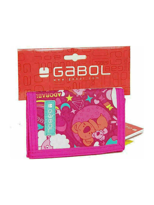 Gabol Toy School Portofel pentru copii pentru monede cu velcro pentru Fata Roz 224408