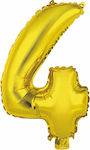 Μπαλόνι Foil Αριθμός Μίνι 4 Χρυσό 35εκ.