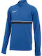 Kinderhemd Dri-Fit Langarm Blau Academy