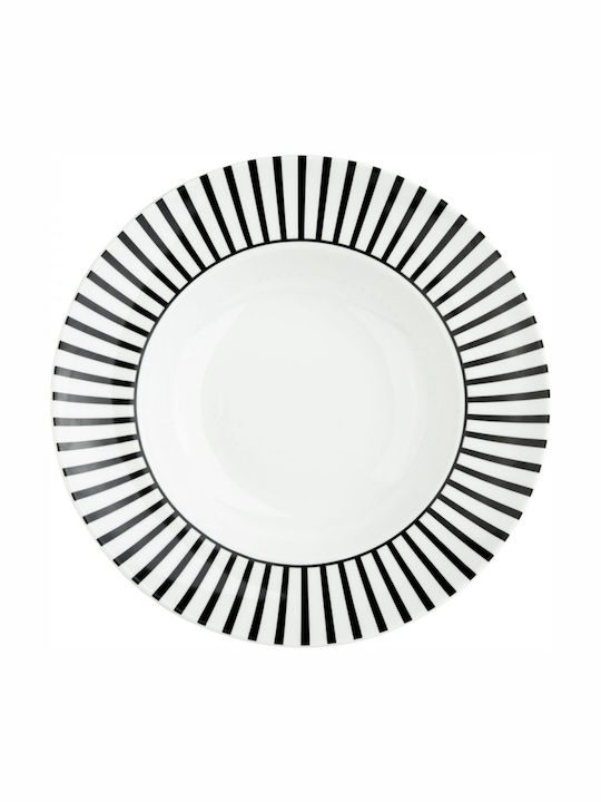 Dutch Rose Stripe Plate Soup made of Porcelain White with Diameter 27.5cm