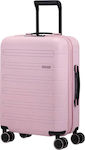 American Tourister Novastream Spinner Cabin Travel Suitcase Hard Pink with 4 Wheels Height 55cm.