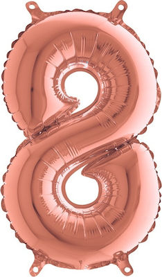 Balon Folie Numărul 8 Rose Gold 36buc