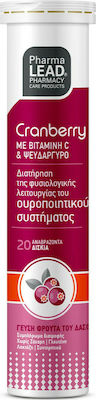 Pharmalead Cranberry με Βιταμίνη C & Ψευδάργυρο 500mg 20 αναβράζοντα δισκία Forest Fruits