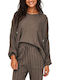 Only Women's Long Sleeve Sweater with Hood Brown