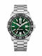 Pacific Diver Men's Watch 44mm Battery with Silver Stainless Steel Bracelet