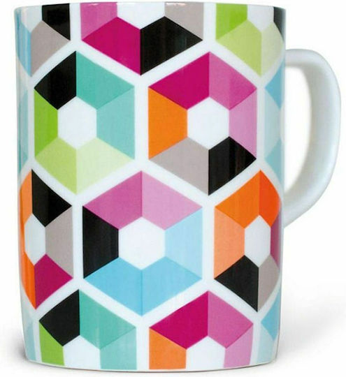 Remember Hexagon Κούπα από Πορσελάνη Πολύχρωμη 330ml
