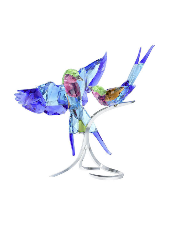 Swarovski Διακοσμητικό Πουλί από Κρύσταλλο Lilac-Βreasted Rollers Μπλε 30.1x17.8x28.1cm