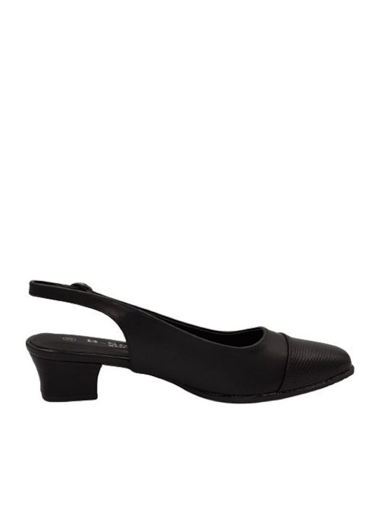 B-Soft Leder Pumps mit Riemchen Schwarz