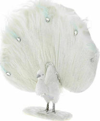 Iliadis Christmas Fabric Peacock Figure White 40x40x13cm