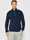 Athletic Long Sleeve Blouse Vector Navy