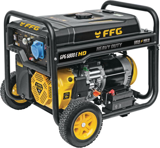 FFG GPG 6800E HD Generator Gasoline Four-stroke with Handle, Wheels, and Maximum Power 8.5kVA