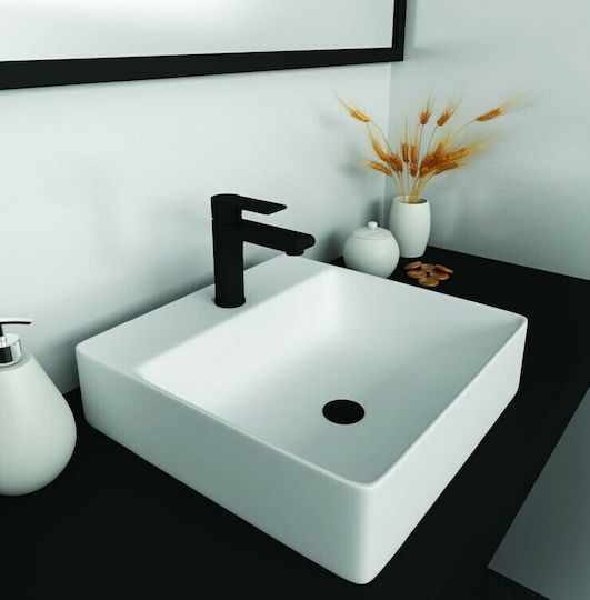 Orabella Tokyo 03 Aufgesetztes Waschbecken Porzellan 50x50x13cm Weiß
