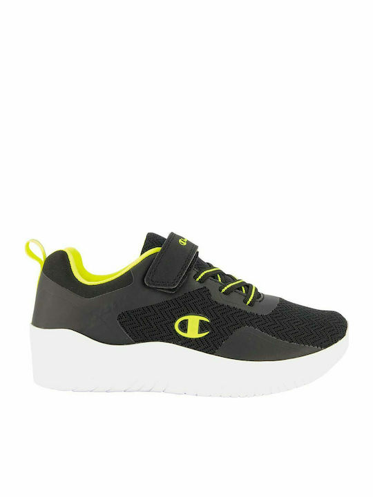 Softy Kids Sports Shoes Running with Hoop & Loop Closure Black