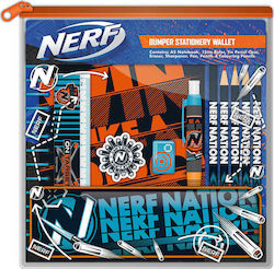 Blue Sky Studios Nerf Bumper Kids Stationery Set with Pencil, Sharpener, Eraser, Notepad, Ruler, Pencil Holder and Pencil Case 11pcs