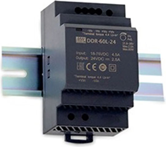 Mean Well DDR60G-24 DIN Rail UPS Power Supply 2.5A/24V/60W 2.5A