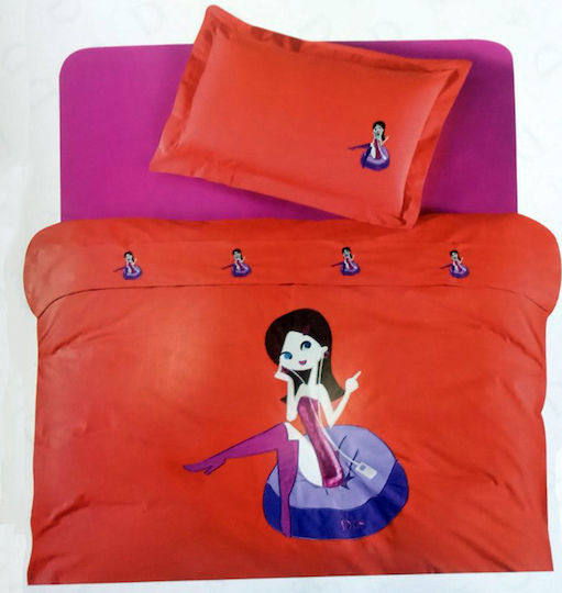 Das Home Kids Duvet Cover Single Cotton Red 170x240cm