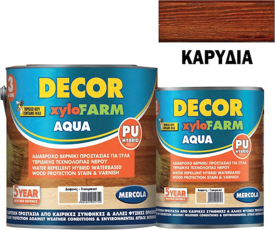 Mercola Decor Xylofarm Aqua Пропитка Полиуретан за Вода Орехи Мат 750мл