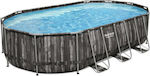 Bestway Power Steel Oval Set Pool PVC with Metallic Frame 610x366x122cm