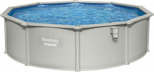 Bestway Στρογγυλή Πισίνα PVC 17430lt με Μεταλλικό Σκελετό 460x120εκ. Γκρι