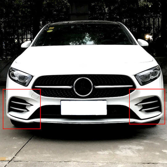 Stoßstange Auto Vorderseite Vordere Stoßstangenverkleidung Chrom für Mercedes-Benz A-Klasse W177 18+ Satz von 4 Stück Kompatibel mit Mercedes-Benz Eine Klasse